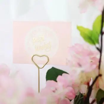 10 бр. на полезни метални скоби за торта Блестящи аксесоари за опаковане САМ Love Heart Star Shape Flower Bouquet Card Holder Sticks