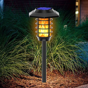 2021 Новата led Соларни лампа за косене на трева, градинска водоустойчива лампа с пламък в двора, вилочная вилица, косене на трева, Градинско осветление, Ландшафтни прожектори