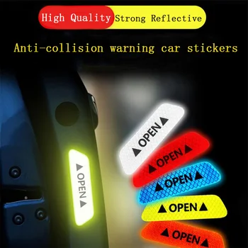 2023 4шт Защитни Стикери За Вратите на Автомобила, за Предотвратяване На Сблъсъци, Светлоотразителни Стикери, Открити Етикети, които Отразяват Декоративни Стикери за Големи Разстояния