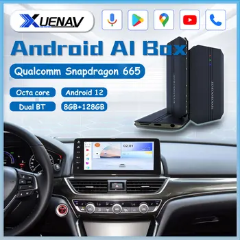 2023 8 + 128 Г Android Ai Box Кабелен до Безжичен Адаптер CarPlay Android auto ForVW Audi Kia Netflix, YouTube Мултимедиен Плейър