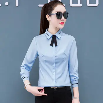 2023 Нова бяла риза, дамски приталенная бизнес облекло с дълъг ръкав, по-големи размери, модерен работни облекла, работно облекло, риза