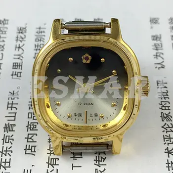 23 мм Шанхайские ръчни дамски механични часовници с позлатени квадратен корпус за нокти 17 инча
