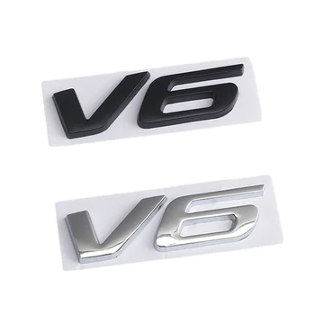 3D Релефни букви на задната врата за вложки емблема v6, лесно монтирани автомобилни икони, директна доставка