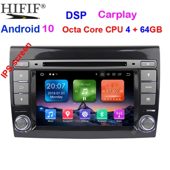 4G + 64G IPS DSP Android 10,0 кола DVD-плейър, 2 din стерео за Fiat Bravo 2007-2014 Радио NAVI GPS навигационна система, Bluetooth, Wifi