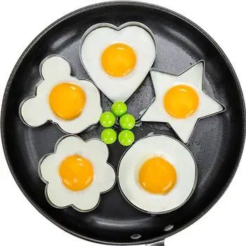 5ШТ Форма за приготвяне на палачинки с пържени яйца от неръждаема стомана, Инструменти за приготвяне на яйца, Кухненски принадлежности, кухненски инструменти