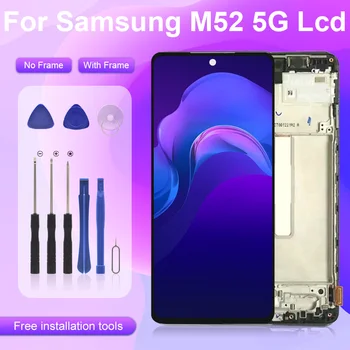 6,7-Инчов Дисплей M526 За Samsung Galaxy M52 5G lcd Със Сензорен Панел, Дигитайзер на Екрана M526B, резервни Части За Ремонт На Колекцията С Рамка