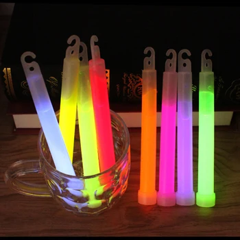 6-Инчови светещи пръчки промишлен клас, цветни вечерни клубни къмпинг Коледни химически фенери, светещи в тъмното, осветление за риболов