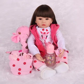 60 см Силикон корпус Reborn Бебето Кукла Играчка за момичета Vinyl новородено принцеса Bebe, придружаващ играчка за сън, подарък за дете, за рожден Ден