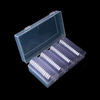 60шт Прозрачен кръг 41 мм Права на засаждане на Притежателя на монетите в капсули, Коллекционный калъф за дисплея с кутия за съхранение