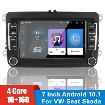 7 Инча 2 Din Bluetooth, WiFi, GPS, Android 10,1 1G + 16G За VW/Volkswagen и Seat Skoda, Passat Golf Мултимедиен Плейър Авто Радио