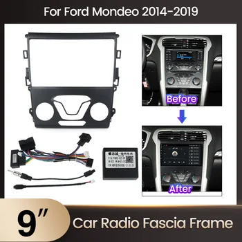 9-инчов Автомобили DVD-Рамка за Ford Mondeo 5 2014-2019 Аудиоадаптер, Подходящ За Android-радио Плеър, Комплекти за Облицовки на Арматурното табло, Поставяне на предния Панел