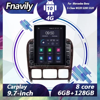 Fnavily Android 10 автомобилно аудио За Mercedes Benz S-Class W220 S280 S320 на видео DVD-плейър, радио, автомобилни стерео системи GPS навигация DSP BT