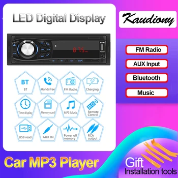 Kaudiony радиото в автомобила 1Din MP3-плейър Аудио Авто Мултимедия и стерео Bluetooth USB Музика авторадио AUX вход FM № 2 DIN