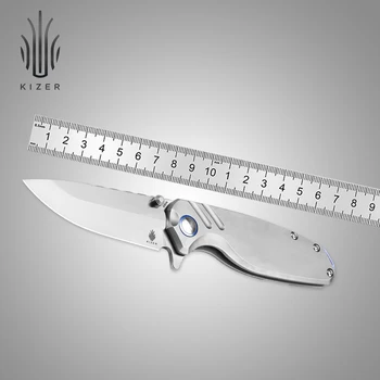 Kizer Knife Tactical Ki3624A1 Ti'an 2023 Нов Нож с титанов дръжка и стоманени остриета S35VN Инструменти за къмпинг