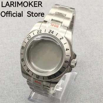 LARIMOKER Нов сребърен корпус за часовника от неръждаема стомана 316L316 l със сводест стъкло NH34NH35 NH36 ETA2824 PT5000 Механизъм за самостоятелно ликвидация
