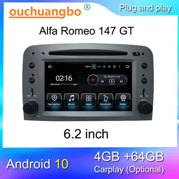 Ouchuangbo магнитола за 6,2-инчов Alfa Romeo 147 GT Android 10 DVD-плеър, стерео carplay GPS навигация