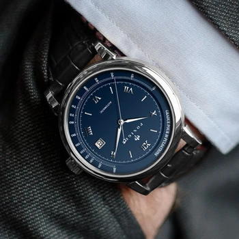 PONIGER, нови мъжки часовник луксозна марка, водоустойчиви часовници от сапфир стъкло, Японски механизъм Miyota 821A, автоматични механични часовници