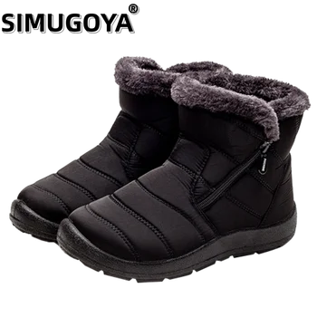 SIMUGOYA Ботуши/ дамски обувки, водоустойчив и ветроупорен и през зимата, и ботильоны, зимни обувки, топли дамски памучен обувки, Botas De Mujer