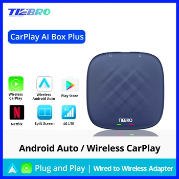 TIEBRO 2023 Безжичен CarPlay Ai Box Android 12 QCM665 6125 Мини Android Автоматичен Безжичен Адаптер 8 GB памет + 128 GB За Кабелна Колата CarPlay