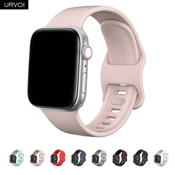 URVOI спортен каишка за Apple Watch серия 7 6 SE 5 4 3 2 1 силиконов ремък за iWatch 41 мм, 45 мм, аксесоари за часа на новия дизайн с катарама