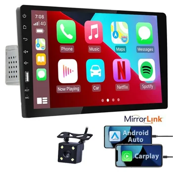 Авто стереоприемник 1 Din с 9-инчов сензорен екран D-Play, универсален автомобилен мултимедиен MP5 плейър, поддържа Bluetooth, FM-радио, камера за обратно виждане