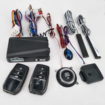 Автомобилна аларма 12V Пасивен бесключевой стартира с един бутон на дистанционното управление Автоматично централно заключване Бутон старт Стоп авто ПКЭ