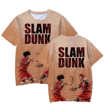 Аниме Тениски The First Slam Dunk Y2k, Естетична тениска на Баскетболния отбор, Мъжки И Дамски Тениски с кръгло деколте, Графични тениски Shohoku