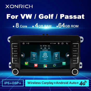 Безжична Автомобилна Радиоплеер Carplay Android 11 за VW/Фолксваген Голф/като пасат/b7/b6/Шкода/Сеат/Октавия/Поло/Тигуан GPS Мултимедия