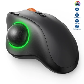 Безжична мишка Seenda 2.4 G + Bluetooth Акумулаторна Трекбольная Мишката, за да Andriod Windows Mac Ергономична Мишка Gaming Mause