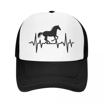 Бейзболна шапка в стил пънк с сердцебиением кон, дамски мъжки дишаща шапка любител на животните, шапка шофьор на камион, защита От Слънцето