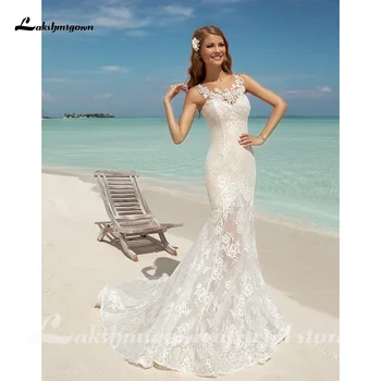 Бяла сватбена рокля с кружевными апликации, халат за баня с цветя, в елегантна булката рокля, дантелени сватбени рокли, красива сватбена рокля русалка