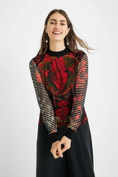 Външна търговия на оригиналния един испански пролетно-есенния еластичен пуловер с бродерия, възли гамаши