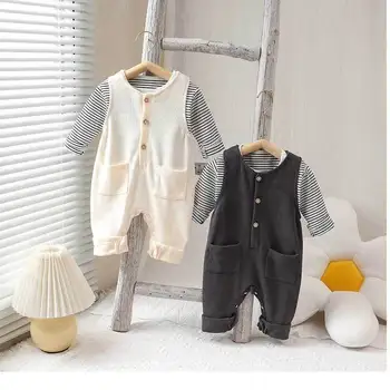 Гащеризон с дълъг ръкав за малки момчета, дрехи за новородени Roupas Para Ropa De Bebe Disfraz, Дрехи за новородено, детски костюм bebe от 0 до 3 месеца
