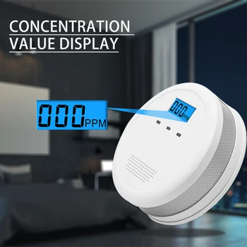 Детектор за пропан с LCD дисплей, детектор за експлозивни газове със светлинен/звуков алармена система за природен газ, висока чувствителност за кухня у дома
