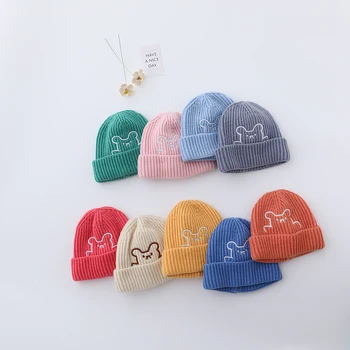 Детска вязаная шапка за момчета и момичета, 1-5 години, есенно-зимна топла шапчица-бини, зимна шапка за възрастни, детска шапчица за новородено
