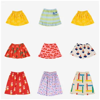Детска пола за момичета с цветя на анимационни принтом, детско къса рокля, летни дрехи за деца, нова корейска дрехи за момичета
