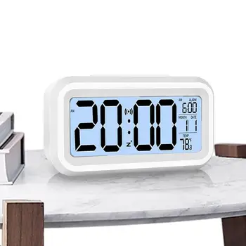 Дигитален Будилник Led Огледално Настолни Часовници Digital Alarm Snooze Display Time Настолни Електронни Настолни Часовници Smart Light Control