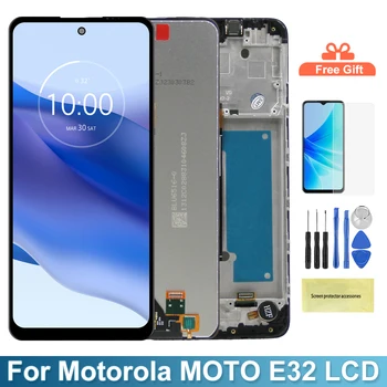 Екран за Motorola Moto E32 LCD дисплей + тъч екран дигитайзер с рамка при събирането на панел за смяна на Motorola Moto E32