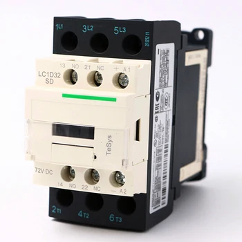 Електрически магнитен контактор за постоянен ток LC1D32SD 3P 3NO LC1-D32SD 32A 72V макара за постоянен ток