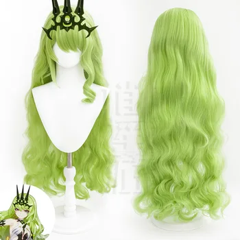 Жените Игра Мебиус Зелен вълнообразни перука шапки Мебиус Cosplay перука 100 см 39 см Honkai Impact 3rd Cosplay Хелоуин парти