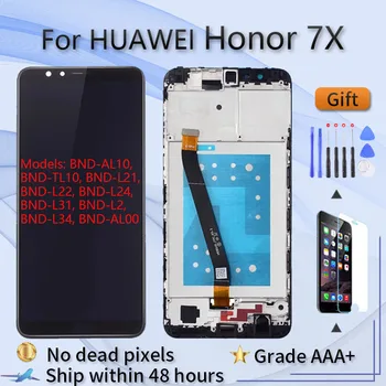За HUAWEI Honor 7X BND L21 L22 L24 L31 L2 L34 AL00 LCD екран възли с докосване на стъклото на предния панел, оригинален Черен Бял