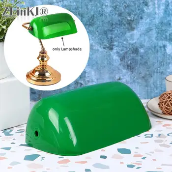 Зелен Бял пластмасов лампа Banker Ярка лампа Банкер, Имитации на стъклени абажура Подмяна на абажура Дропшиппинг