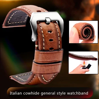 Италиански каишка за часовник от телешка кожа за pam111 441, каишка за часовник, 22-24 мм тока за колан за мъжки часовник, безплатна доставка