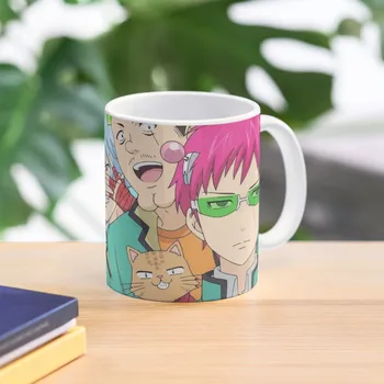 Кафеена чаша Saiki K от японската аниме, красиви чаени чаши, Чаена чаша, Забавни чаши, аниме-чаша