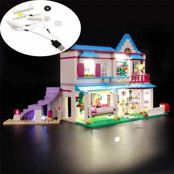 Комплект за осветление на USB Light За LEGO 41314 Friends Град Heartlake Stephanie's House Building (модел В комплекта не са включени)