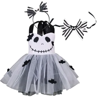 Костюма на Джак-опаковки за Хелоуин, рокля-пакет за момичета, детски костюм за Хелоуин, реквизит, за да снимам деца, превръзка на главата / папийонка