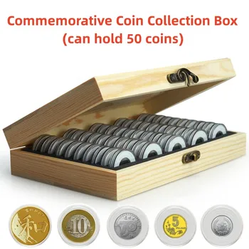 Кутия за събиране на възпоменателни монети С регулировочной покритие, Регулируем антиоксидант дървен калъф за събиране на възпоменателни монети
