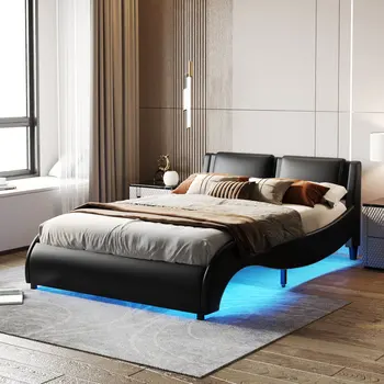 Легло-платформа с тапицерия от изкуствена кожа размер 