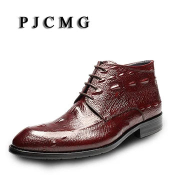 Луксозни мъжки обувки PJCMG с остри пръсти и модел 