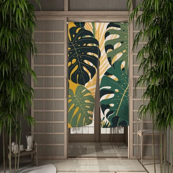 Лятна завеса от листа от тропически растения, костенурка листа, Пердета за преградни стени, модерна баня, вход към кухнята, Подвесная завеса